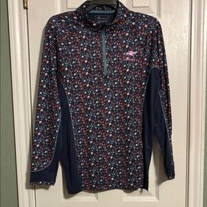 Peter Millar Multicolor Geometric Quarter-Zip